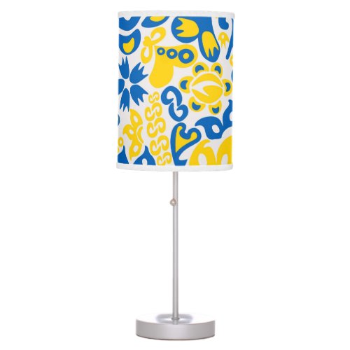 Folklore pattern with Ukrainian flag colors Table Lamp
