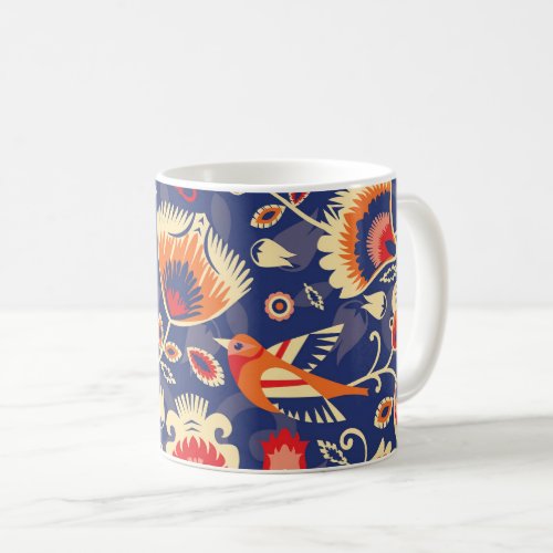 Folklore pattern with yellow flowers 002 Coffee Mug