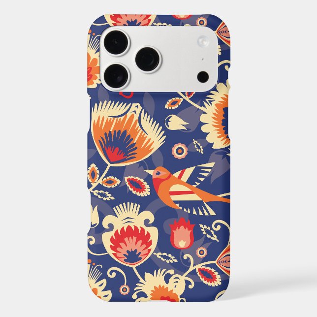 💛🧡💙Folklore pattern with yellow flowers 002 Iphone Case (Back)
