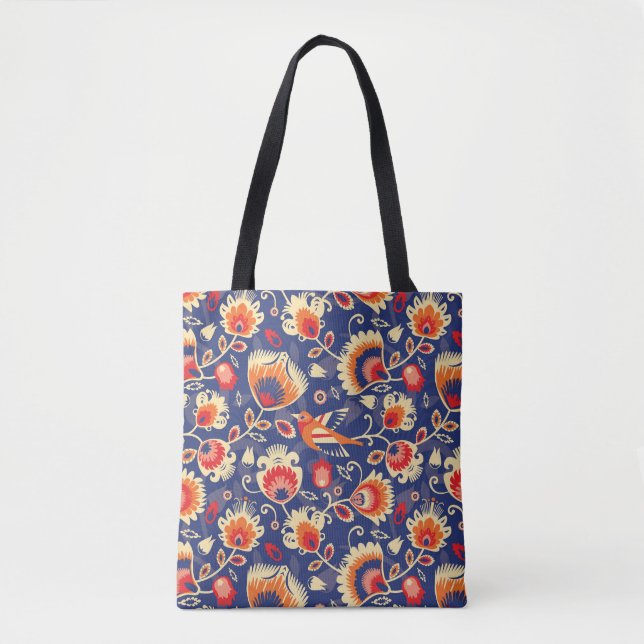 💛🧡💙Folklore pattern with yellow flowers 002 Tote Bag (Front)