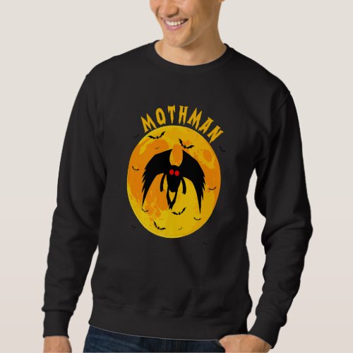Folklore Supernatural Yellow Moon With Bats And Mo Sweatshirt