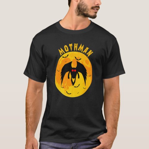 Folklore Supernatural Yellow Moon With Bats And Mo T_Shirt