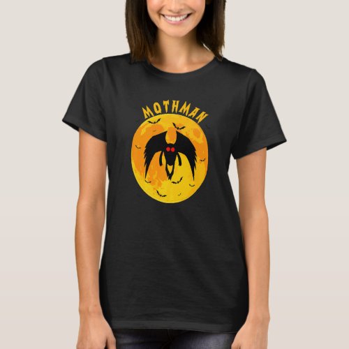 Folklore Supernatural Yellow Moon With Bats And Mo T_Shirt