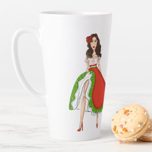 Folkloric Latina Dancer _ Cinco de Mayo Inspired  Latte Mug