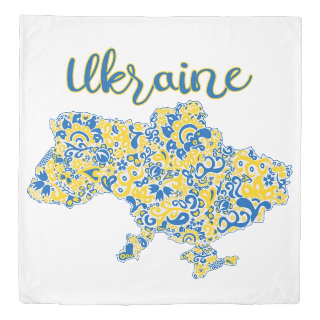 Folkloric pattern and Ukraine typography  Duvet Cover (Front)