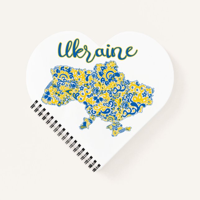 Folkloric pattern and Ukraine typography  Notebook (Front)