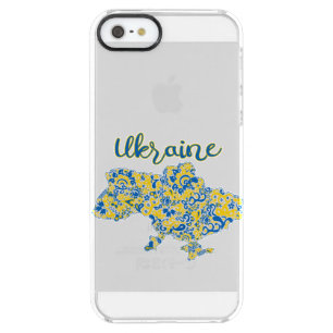 Folkloric pattern and Ukraine typography Clear iPhone SE/5/5s Case
