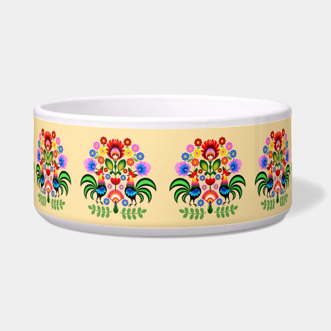 Folkloristic patterns flowers  bowl (Front)