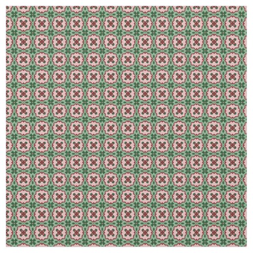 Folksy Bohemian Eclectic Retro Christmas Pattern Fabric