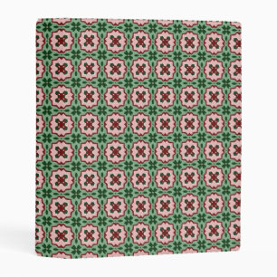 Folksy Bohemian Eclectic Retro Christmas Pattern Mini Binder