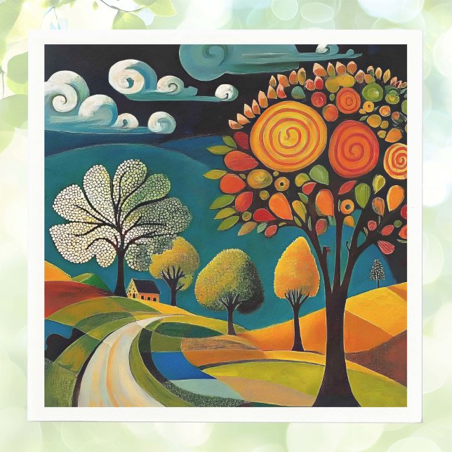 Folksy Country Scene  Napkins (Creator Uploaded)