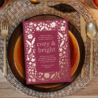 Folksy Floral Frame Cozy and Bright Autumn Party