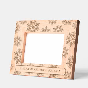 Folksy Nordic Snowflake Winter Christmas Your Text Engraved Frames