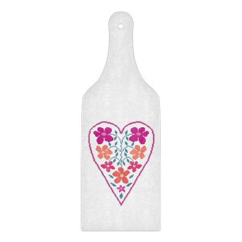 Folky Floral Decorative Glass Cutting Board Paddle
