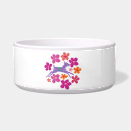 Folky Floral Mod Ceramic Pet Bowl