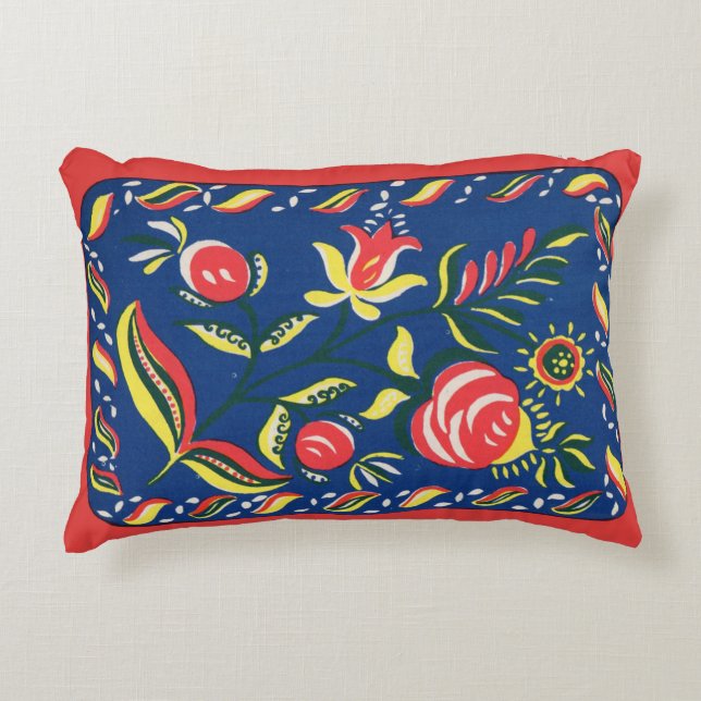 folky Pennsylvania Dutch motif Accent Pillow (Front)