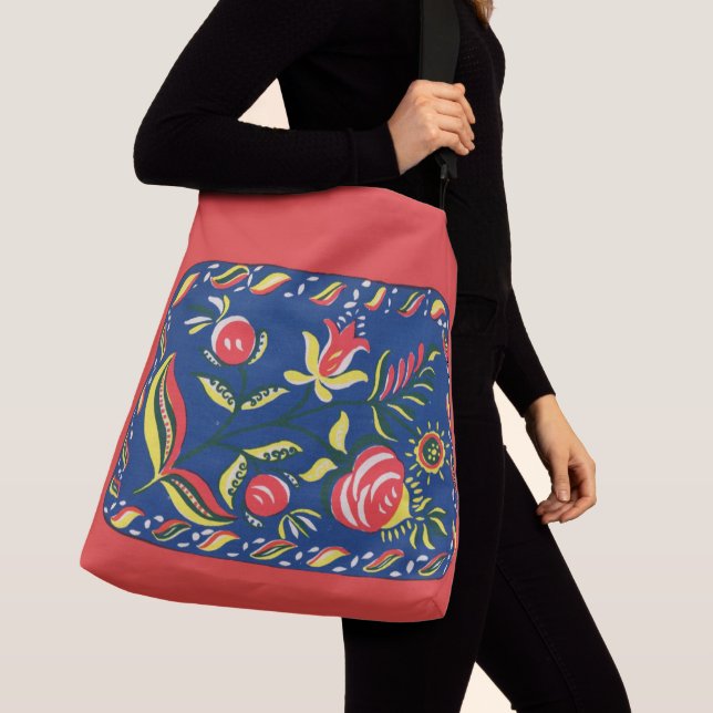 folky Pennsylvania Dutch motif Crossbody Bag (Close Up)