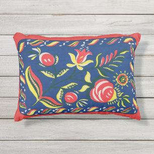 folky Pennsylvania Dutch motif Outdoor Pillow