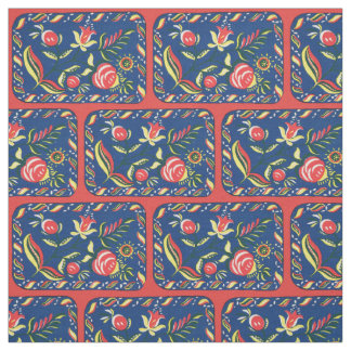 folky Pennsylvania Dutch motif print Fabric