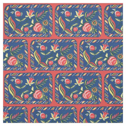 folky Pennsylvania Dutch motif print Fabric