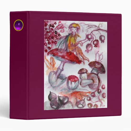 FOLLET OF MUSHROOMS Fantasy Red Purple Recipe 3 Ring Binder