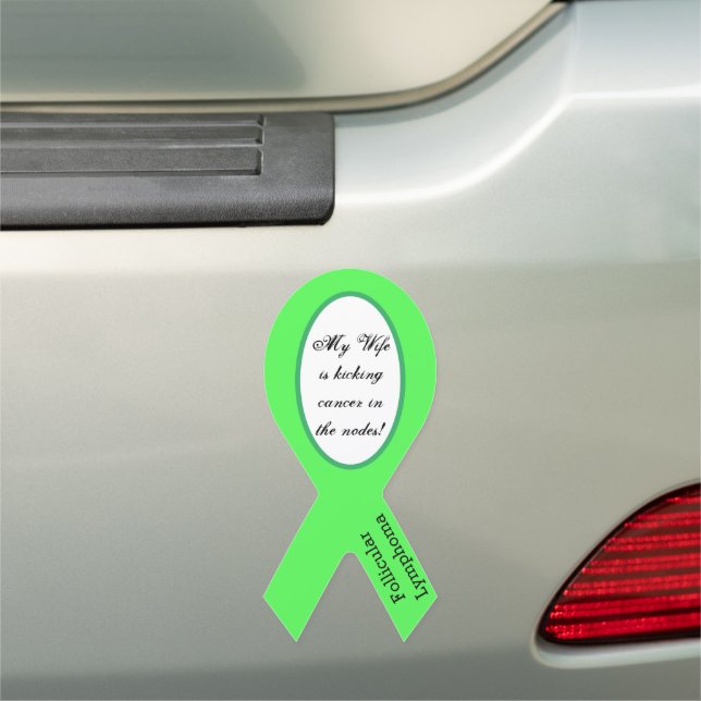 Follicular lymphoma awarenes edit this ribbon car magnet (In Situ)