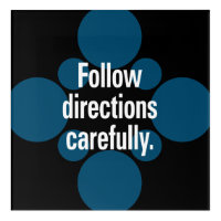 Follow directions carefully White Teal Spots