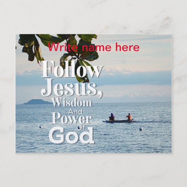 Follow Jesus Natureview Personalized Postcard (Front)