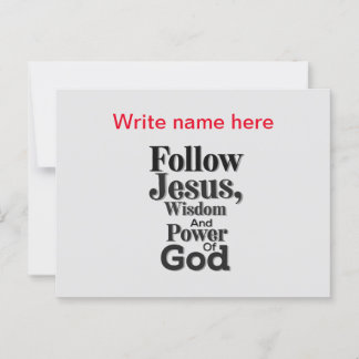 Follow Jesus Personalized Postcard