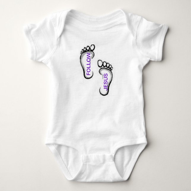 FOLLOW JESUS TEE SHIRT FOOTPRINTS (Front)