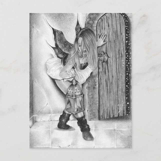 Follow Me Fairy Christmas Holiday Postcard (Front)