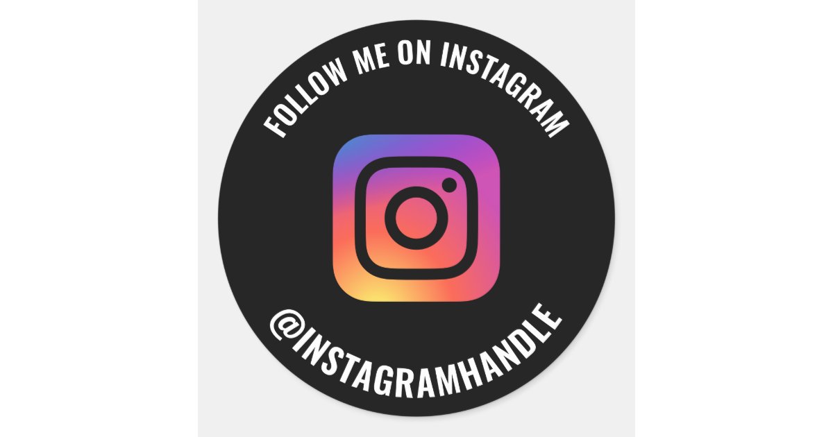 Follow me Instagram logo social media marketing Classic Round Sticker | Zazzle.com