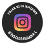 Follow me Instagram logo social media marketing Classic Round Sticker