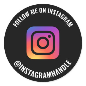 Follow me Instagram logo social media marketing Classic Round Sticker