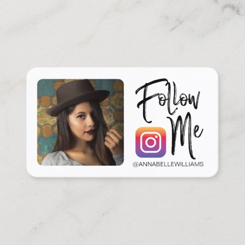 Follow Me Instagram Photo Social Media  Business Card