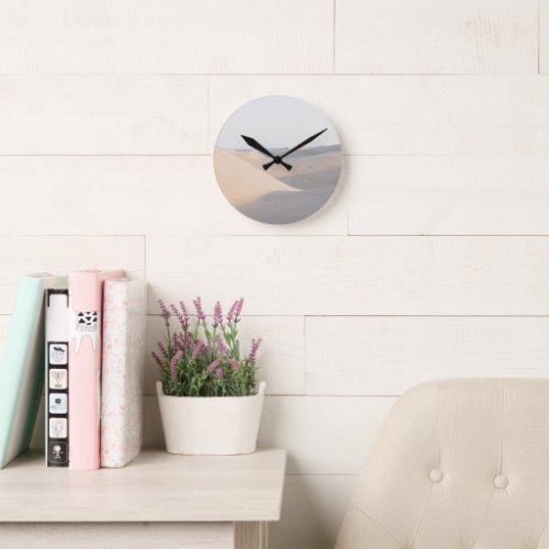 Follow me into the Desert 3 travel wall art Round Clock