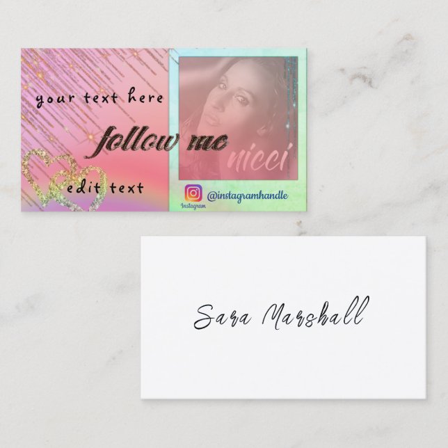 Follow me on Instagram Business Card (Front/Back)
