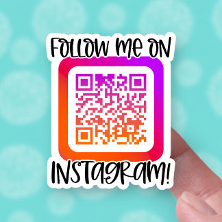 Follow Me on Instagram Cute QR Code Small Business Sticker
