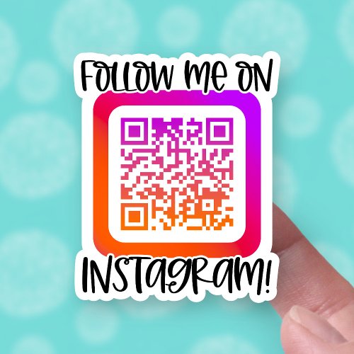 Follow Me on Instagram Cute QR Code Small Business Sticker
