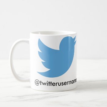 Follow Me On Twitter (customizable Username) Coffee Mug by MalaysiaGiftsShop at Zazzle