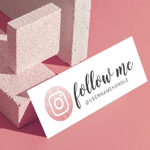 Follow Me Social Media Instagram Blush Pink Mini Business Card