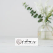 Follow Me Social Media Instagram Silver Grey Mini Business Card (Standing Front)