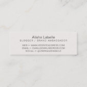 Follow Me Social Media Instagram Silver Grey Mini Business Card (Back)