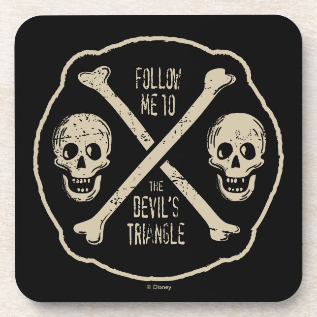 Follow Me To The Devil's Triangle Beverage Coaster (Front)