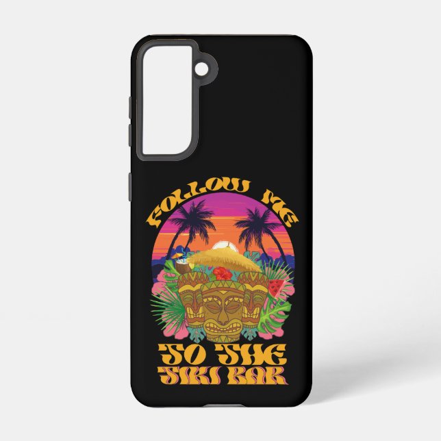 Follow Me To The Tiki Bar Hawaiian Luau Party  Samsung Galaxy Case (Back)