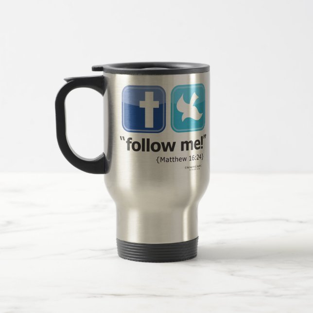 "follow me!" Travel/Commuter Mug (Left)