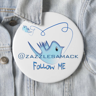 Follow ME Twitter Gifts and Swirls T-shirts Pinback Button