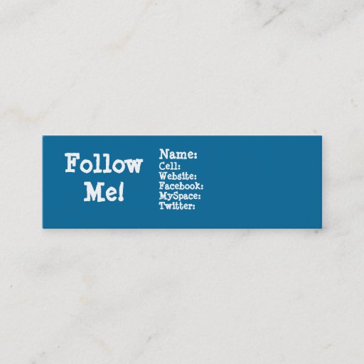 Customizable Follow me! Twitter Business Card Template