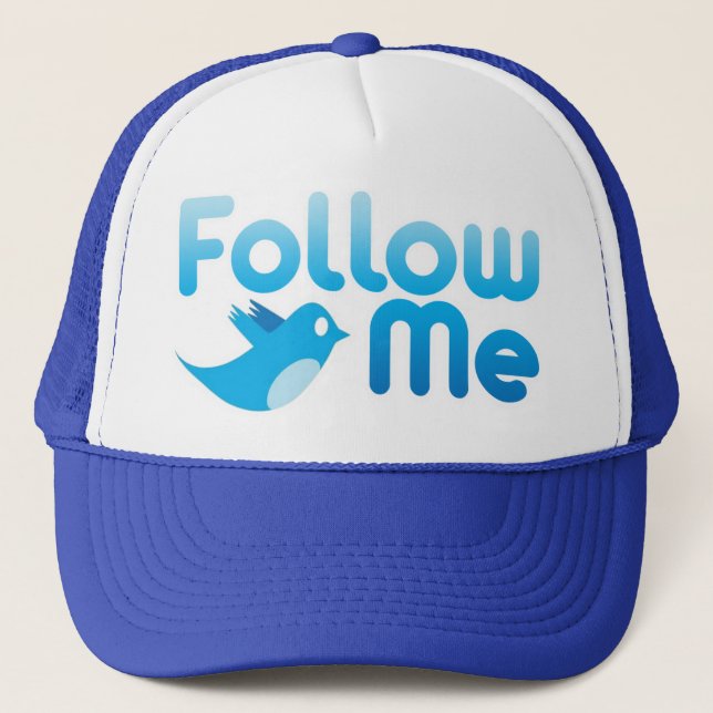 Follow Me Twitter Mr Funny Parody Trucker Hat (Front)