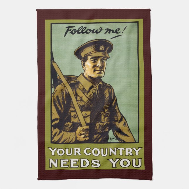Follow Me! ~ Your Country Needs You Kitchen Towel (Vertical)